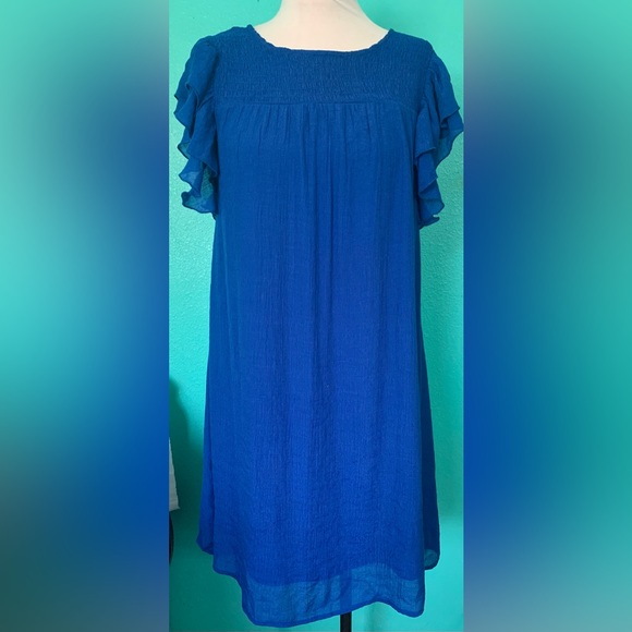 indigo rose Dresses & Skirts - INDIGO ROSE RUFFLED SLEEVE PEASANT
DRESS SIZE SMALL -FULLY LINED- NOWT